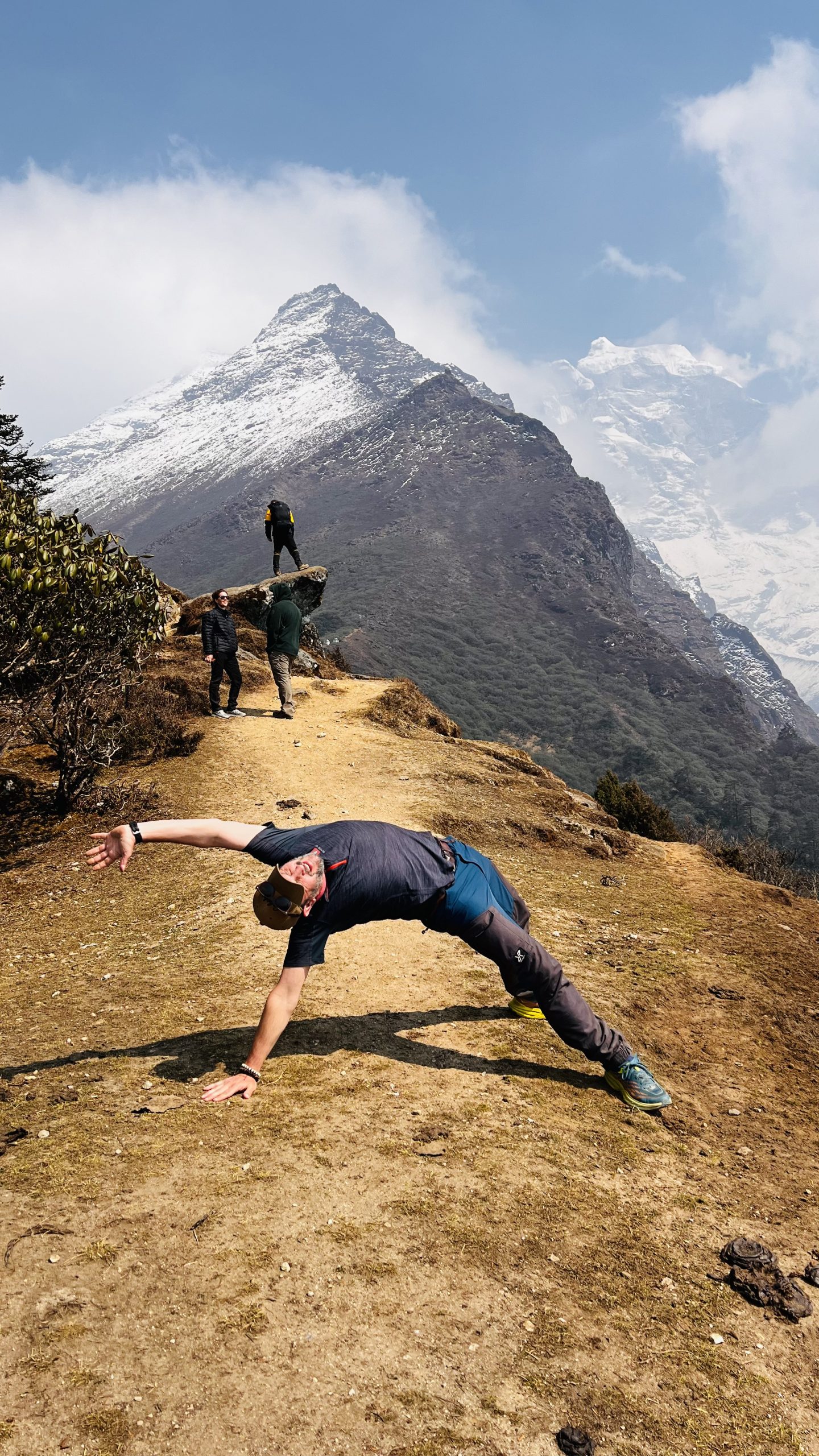 Yoga doing on Mount Everest trekking route | Everest Base Camp Trek - Hiking Himalayas