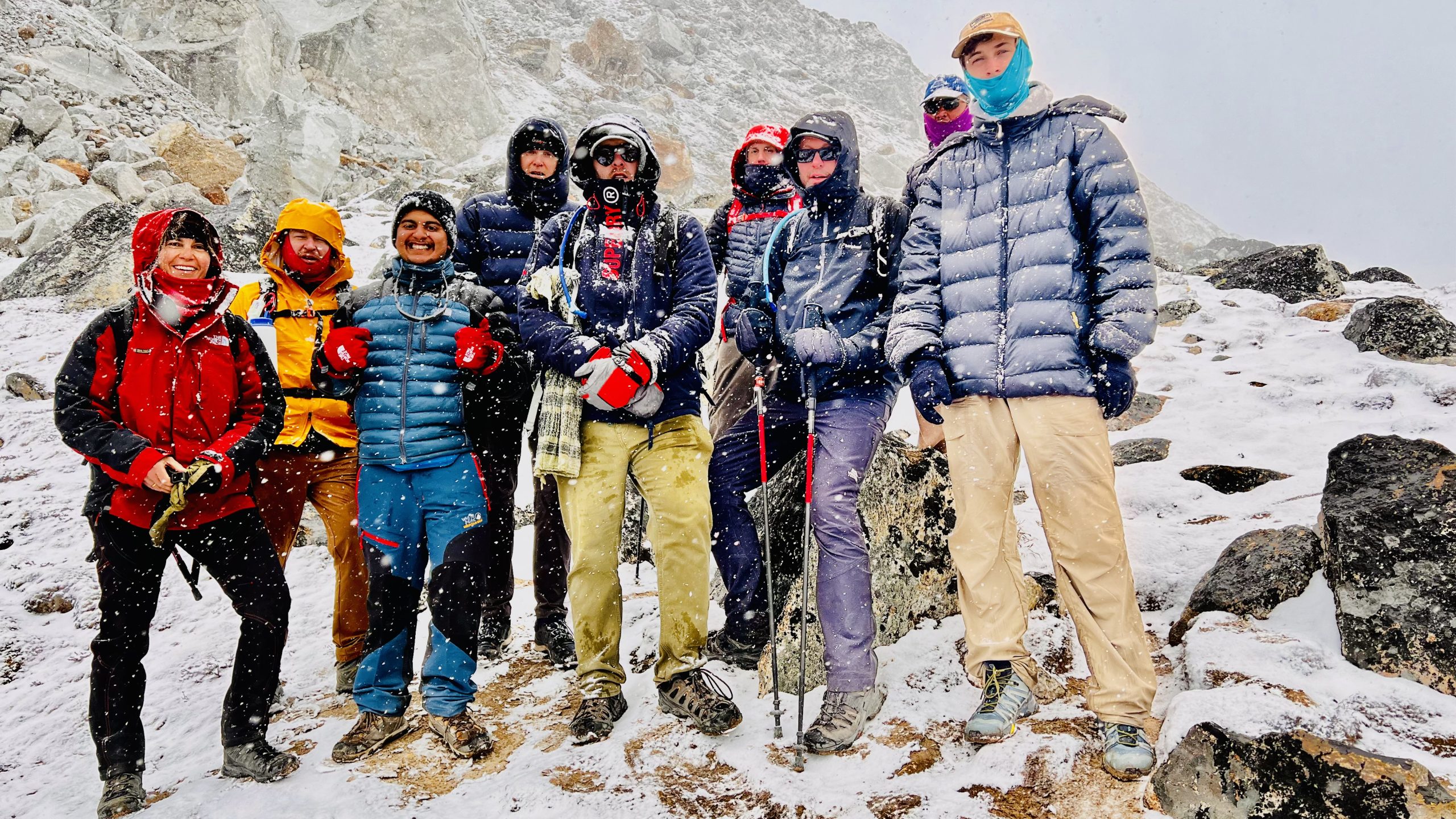 Group photo session during Mount Everest trekking route | Everest Base Camp Trek - Hiking Himalayas